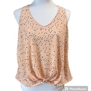 LUSH sleeveless v-neck tank top blouse peach color size small